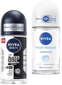 Wszystkie dezodoranty roll-on NIVEA, 50 ml