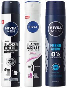 Wszystkie dezodoranty w spray’u NIVEA, 200 ml
