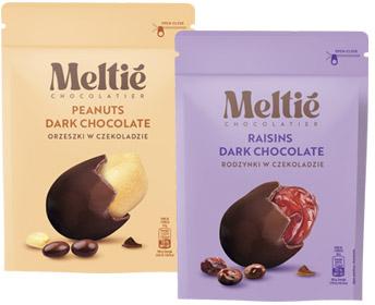 Orzeszki arachidowe lub rodzynki w czekoladzie Meltié, 280 g