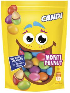 Orzeszki arachidowe w czekoladzie mlecznej i cukrowej otoczce Monti, 240 g