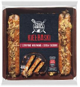 Kiełbasa z serem cheddar i szarpaną wołowiną Czas Na Grill, 400 g