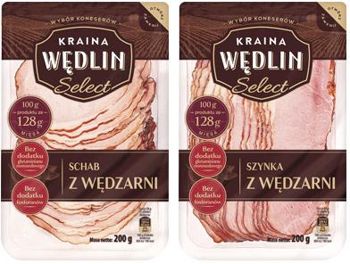 Szynka z Wędzarni lub Schab z Wędzarni Kraina Wędlin Select, 200 g
