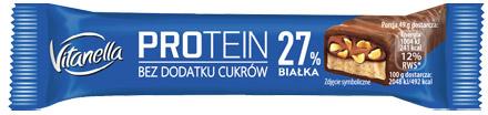 Baton proteinowy z orzechami arachidowymi Vitanella, 49 g