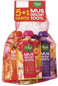 Mus owocowy Vital Fresh, 6x100 g