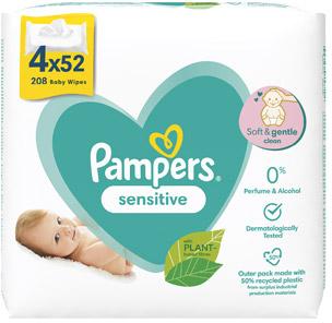 Chusteczki Pampers Sensitive, 4x52 szt.