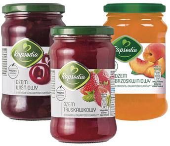 Dżem o obniżonej zawartości cukrów Rapsodia, 410 g