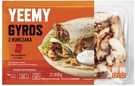Gyros z kurczaka z sosem Yeemy, 450 g