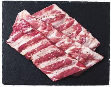 Żeberka wieprzowe paski pakowane próżniowo
