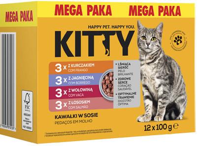 Karma dla kota w saszetkach Kitty, 12x100 g