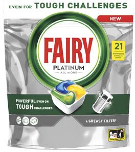 Kapsułki do zmywarki Fairy Platinum, 21 szt.