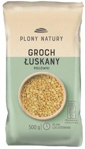 Groch łuskany połówki Plony Natury, 500 g