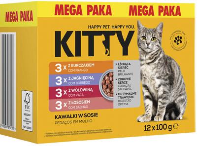 Karma dla kota w saszetkach Kitty, 12x100 g