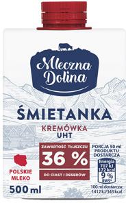 Śmietanka kremówka UHT 36% Mleczna Dolina, 500 ml