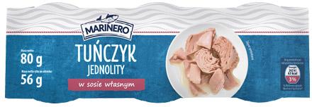Tuńczyk w sosie własnym Marinero, 3x80 g