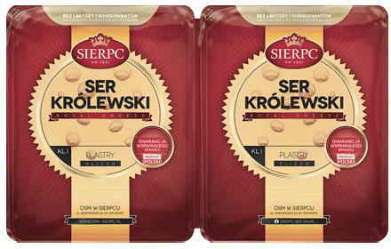 Ser żółty w plastrach Królewski Sierpc, 2x400 g