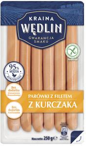 Parówki z filetem z kurczaka Kraina Wędlin, 250 g