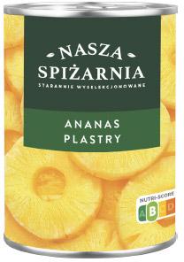 Ananas plastry w syropie Nasza Spiżarnia, 565 g/340 g