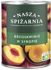 Brzoskwinia połówki w syropie Nasza Spiżarnia, 820 g/480 g