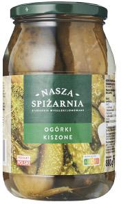 Ogórki kiszone Nasza Spiżarnia, 880 g/500 g