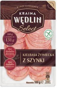 Kiełbasa żywiecka z szynki Kraina Wędlin Select, 100 g