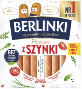 Parówki z szynki Berlinki, 360 g