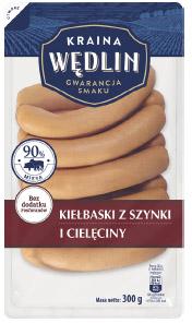 Kiełbaski z szynki i cielęciny Kraina Wędlin, 300 g