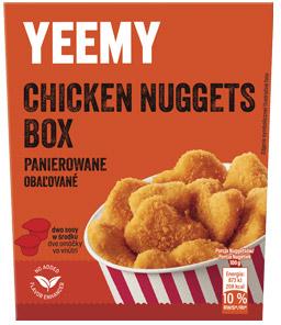 Nuggetsy z kurczaka panierowane Yeemy, 300 g+2x25 g