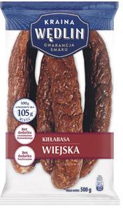 Kiełbasa wiejska Kraina Wędlin, 500 g