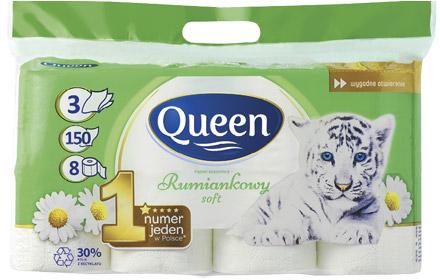 Papier toaletowy Queen Rumiankowy, 8 rolek