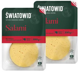 Ser żółty Salami w plastrach Światowid, 300 g