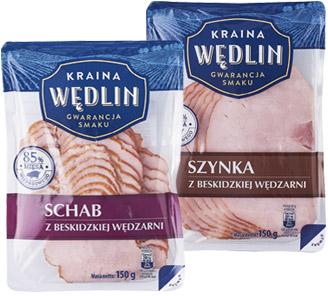 Schab lub szynka z beskidzkiej wędzarni Kraina Wędlin, 150 g