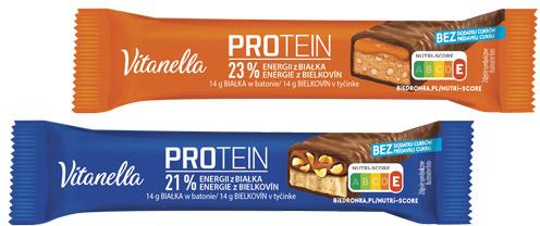 Baton proteinowy z orzechami arachidowymi Vitanella, 49 g