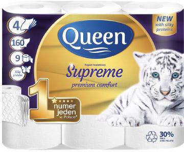 Papier toaletowy Queen Supreme, 9 rolek