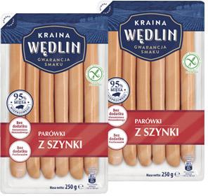 Parówki z szynki Kraina Wędlin, 250 g