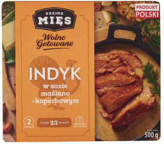 Indyk w sosie maślano-koperkowym Wolno Gotowane Kraina Mięs, 500 g