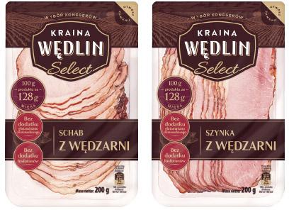 Szynka z Wędzarni lub Schab z Wędzarni Kraina Wędlin Select, 200 g
