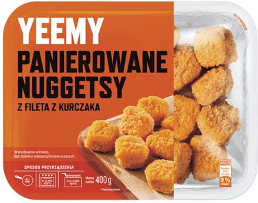 Nuggetsy z fileta z kurczaka panierowane Yeemy, 400 g