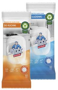 Ściereczki nawilżane do czyszczenia Mr Magic, 50/60 szt.