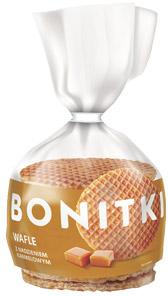 Wafle z nadzieniem karmelowym Bonitki, 400 g