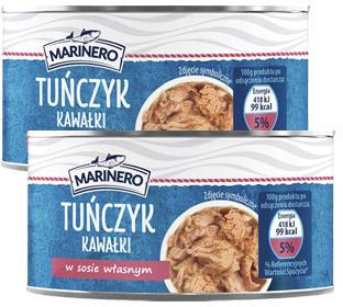 Tuńczyk kawałki w sosie własnym Marinero, 185 g/130 g