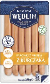 Parówki z filetem z kurczaka Kraina Wędlin, 250 g