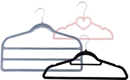 Zestaw wieszaków welurowych