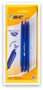 BiC długopis Round Stic Clic, 3 szt.