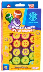 Astra stempelki zapachowe, alfabet lub cyferki, 26 szt.