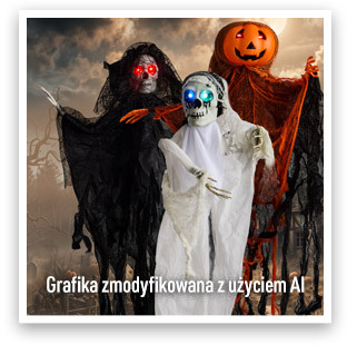 Wiedźma, kościotrup lub dynia LED